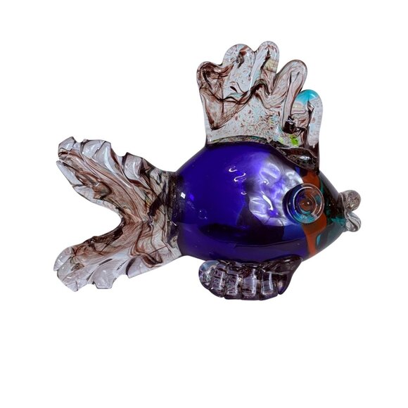 Murano Retro 70s Glass Fish Sculpture Multicolored Figurine Artistic Decor VTG - Picture 12 of 14